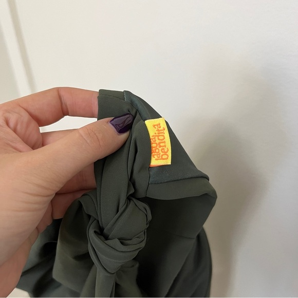 Agua Bendita Calista Green Bikini Puff Sleeve Top Large - Picture 3 of 3